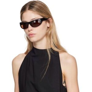 Port Tanger Black Slim Oval Unisex Sunglasses